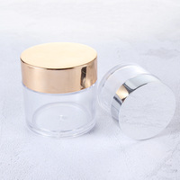 Pot à poudre acrylique transparent pour nail art avec couvercle électroplaqué 1oz pour le stockage de paillettes et de poudre de cristal