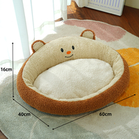 Lit pour animaux de compagnie rond de style classique, écologique, lavable en machine, toutes saisons, nid douillet pour chat, niche, coussin chaud pour un sommeil profond