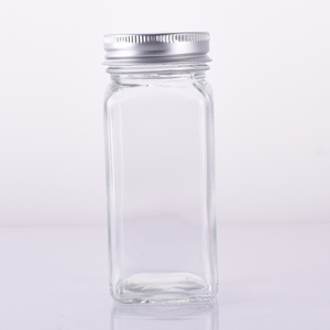 Frascos de Vidro Reciclados em Forma Quadrada de 3,3oz para Especiarias, Embalagem de 100ml com Tampa de Dosagem - Product Image 2
