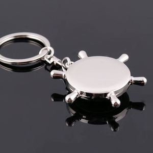 CY Creative Metal Helmsman Compass <b>Key</b> <b>Chain</b> Pendant <b>Car</b> Keychain Business Events Small Gifts DIY Laser Letters - Product Image 3