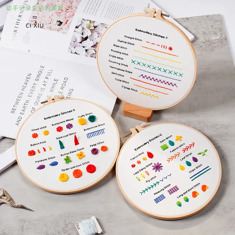 Handmade Embroidery Set Needlework Sewing Craft For Beginners With English Instruction