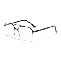 NOUVEAU Lunettes de lecture rétro à double pont en métal optique Monture de lunettes en or anti-lumière bleue Montures de lunettes d'ordinateur personnalisées