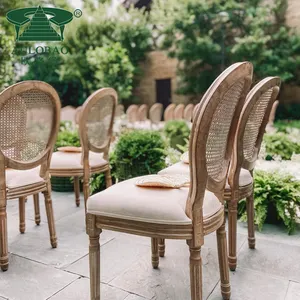 Sillas de comedor de madera maciza estilo louis xv, rey de la boda, Tronos