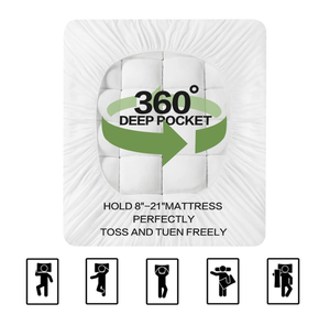 Sang trọng siêu mềm Nệm Topper sâu Túi nệm pad cho đau lưng làm mát tre Bìa chần nệm bảo vệ - Product Image 3