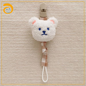Ins mignon ours coton bébé bébé chaîne ruban porte-sucette sucette Clips - Product Image 6