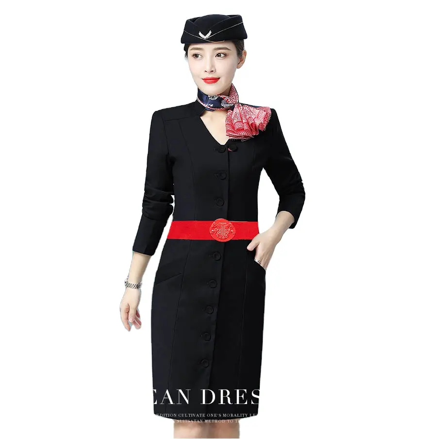 New Design Air Pilot Stewardess Hostess Cabin Crew Flight Attendant Airlines Uniforms STEWARDESS