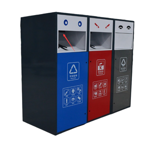 Garbage <strong>Bin</strong> Box 3 <strong>Bins</strong> <strong>Cover</strong> Steel Professional Manufacture Custom Three Separate Waste <strong>Bins</strong> for Sale - Product Image 1
