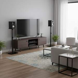 Soporte Universal para Altavoces a Precio de Fábrica, Soporte para Altavoces con Altura Ajustable hasta 95 cm, con Base de Vidrio para Altavoces de Estante - Product Image 6