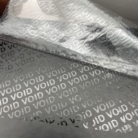 Etiquetas de Embalaje de Material PET con Diseño VOID Anti-Falsificación y a Prueba de Manipulación, Color Verde, para Cajas de Regalo