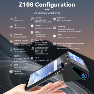 Z108 8 pouces Android 13 Wifi Terminal Android Pos Restaurant Commande en ligne Machine d'impression pour la livraison de nourriture - Product Image 5