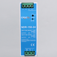 Alimentation à découpage mini Crocll NDR-150-24 150W 24V avec protection contre les surcharges, certifiée CE/RoHS, pour entrée 90-264VAC