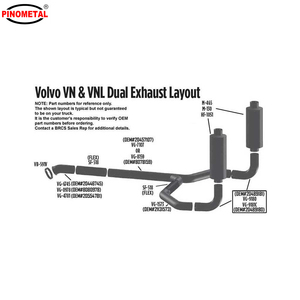 Penjualan laris pipa knalpot 2 bengkok baja aluminium 5 inci untuk truk Volvo 20446745 - Product Image 5