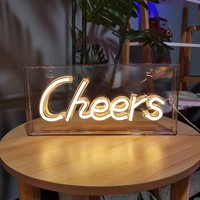 Letrero Luminoso de Neón Personalizado en Acrílico, con Base, para Decoración de Empresas, IP65 Impermeable, con Control Remoto, para Publicidad