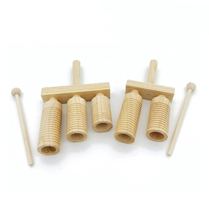 3 Tone <b>Wooden</b> <b>Blocks</b> with Handle and Mallet Percussion Instrument For Kids Musical Education - Product Image 1
