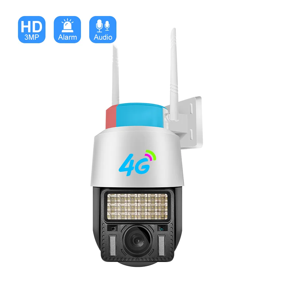LED Colorful Images Night Vision V380 Alarm System Cctv Security Cameras Wifi Outdoor Ptz Trail Camera 4g