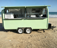 Camion de restauration mobile Aobote en acier inoxydable/aluminium, double essieu tandem, garantie 1 an, équipement de cuisine personnalisable, facile à utiliser