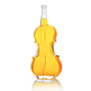 Pha lê vuông màu Đỏ nhãn Borosilicate Pistol Tequila rum Whisky rượu tinh thần Thủy Tinh Mẫu Chai 750ml hộp hình ảnh