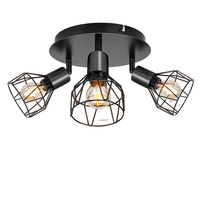 Échantillon Design E14 abat-jour cage en métal noir blanc plafonnier d'intérieur pour éclairage spot LED bureau à domicile