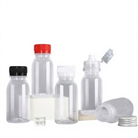 Bouteilles en plastique transparent jetables résistantes aux hautes températures, imprimées à l'écran pour boissons chaudes, gelée, thé au lait, pêre des neiges