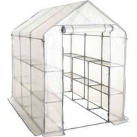 Serre de plain-pied écologique de grande taille à 18 étagères, cadre en aluminium 3-D à 3 niveaux, utilisation intérieure/extérieure portable Agriculture verte
