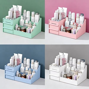 Elegante <span class=keywords><strong>Organizzatore</strong></span> <span class=keywords><strong>da</strong></span> Scrivania per <span class=keywords><strong>Trucchi</strong></span> con Cassetti, Scatola Portaoggetti Multicomparto per Bagno, Toeletta e Prodotti Skincare - Product Image 4