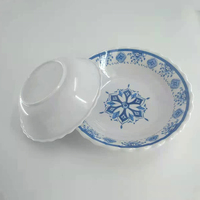 Vente en gros d'usine, ensembles de vaisselle en mélamine blanche 100%, assiettes rondes pour restaurant, mariage, fête, hôtel