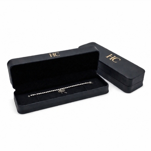 Boîte à bracelet personnalisée en cuir PU rigide avec plateau en velours, estampage à chaud, logo personnalisé, vente directe usine - Product Image 3