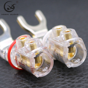 Connecteur YIVO XSSH Audio plaqué or, en cuivre pur, avec verrouillage par vis, entrée de câble 5,8 mm pour haut-parleur audio <span class=keywords><strong>HIFI</strong></span> et câblage d'amplificateur - Product Image 4