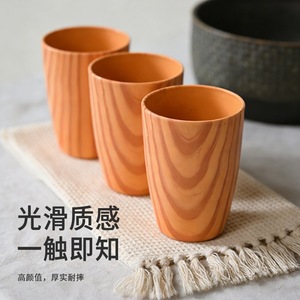 Bencircle Wood Effect <b>Plastic</b> Water Cup Lightweight PP Drinking Tumbler Reusable Juice Coffee Tea Cup Kitchen Tableware - Product Image 4