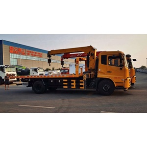 Chất lượng 4x2 6 bánh xe cần cẩu kéo xe tải 7.2 m tải nền tảng phục hồi đường 8t phẳng người phá hủy gắn cần cẩu - Product Image 2