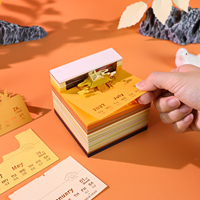 Bloc-notes en papier 3D Montagne Laojun Coucher de soleil doré, Calendrier quotidien 2027, Sculpture lumineuse, Souvenir haut de gamme, Bloc-notes 3D