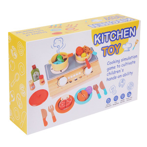 Jouets de cuisine en <span class=keywords><strong>bois</strong></span> Montessori pour l'éducation précoce, ensemble de cuisine factice, légumes, cuiseur à riz, outils de découpe, jouets musicaux - Product Image 5