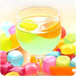 Colorful Food Grade Non Toxic Novelty Reusable Plastic Ice Cubes Beverage Cooling Irregular Square Reusable Ice Cube