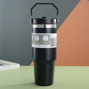 Taza de Café de Viaje Personalizada Topwin con Logotipo, 30 oz, Acero Inoxidable, Térmica, con Asa y Pajita Abatible - Product Image 1