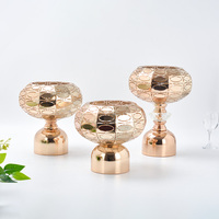 Accessoires de mariage Vase sphérique plaqué or Décoration de table Support de fleurs en métal Centres de table pour mariage
