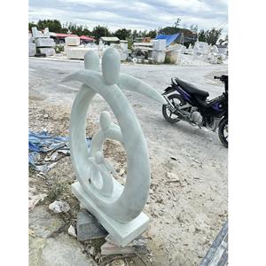 Moderne blanc abstrait Durable 100% naturel monolithique pierre Statue sculpté à la main personnalisé Surface Top 1 an de garantie extérieur nouveau - Product Image 4