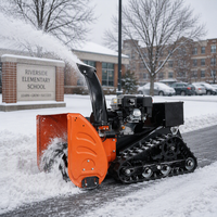 Machine de déneigement et de balayage commerciale télécommandée, souffleuse et balayeuse, moteur Loncin 420cc 15HP EPA, pour routes municipales