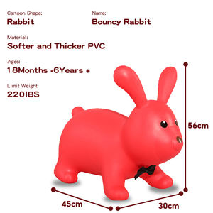 Şişme at atlama Kids 'sürme oyuncak kırmızı kabarık at Hop oyuncak tavşan hazne at hayvan Ride-On oyuncaklar çocuklar için toptan - Product Image 5