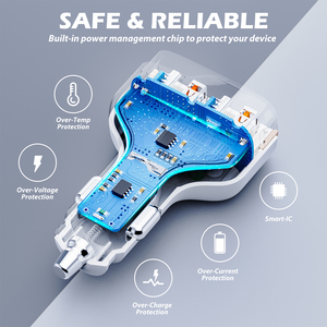 Cargador de Coche USB de 4 Puertos SUNDAREE, Adaptador de Carga Rápida Dual PD <span class=keywords><strong>QC3</strong></span>.0 Tipo C, Adaptador OEM Tipo C para Todos los Teléfonos Inteligentes - Product Image 4
