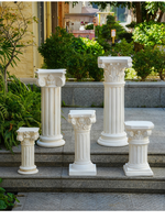Grandes jardinières en fibre de ciment rustique à base de colonne romaine vintage, revêtement en poudre pour la maison, le jardin, le centre commercial, pot de fleurs
