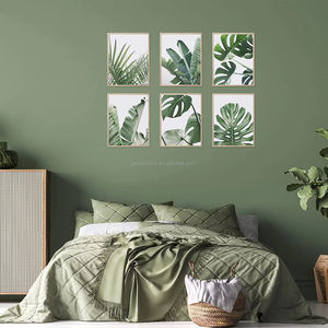 Vente chaude d'usine : Ensemble d'affiches murales d'art botanique tropical avec feuilles vertes, impressions artistiques, images de plantes, peinture sur toile pour décoration murale - Product Image 3