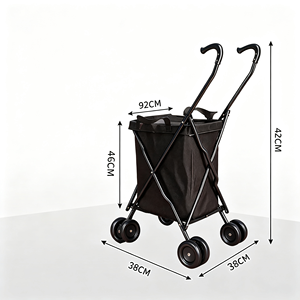 Chariot de courses de supermarché 340L en treillis métallique chromé, robuste, avec roues pivotantes silencieuses, grande capacité, pour usage commercial et de détail, kit complet - Product Image 6