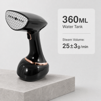 Fer à vapeur portable électrique Honeyson noir 1700W 50Hz avec semelle en céramique, accessoire brosse, anti-brûlure à sec, anti-plis