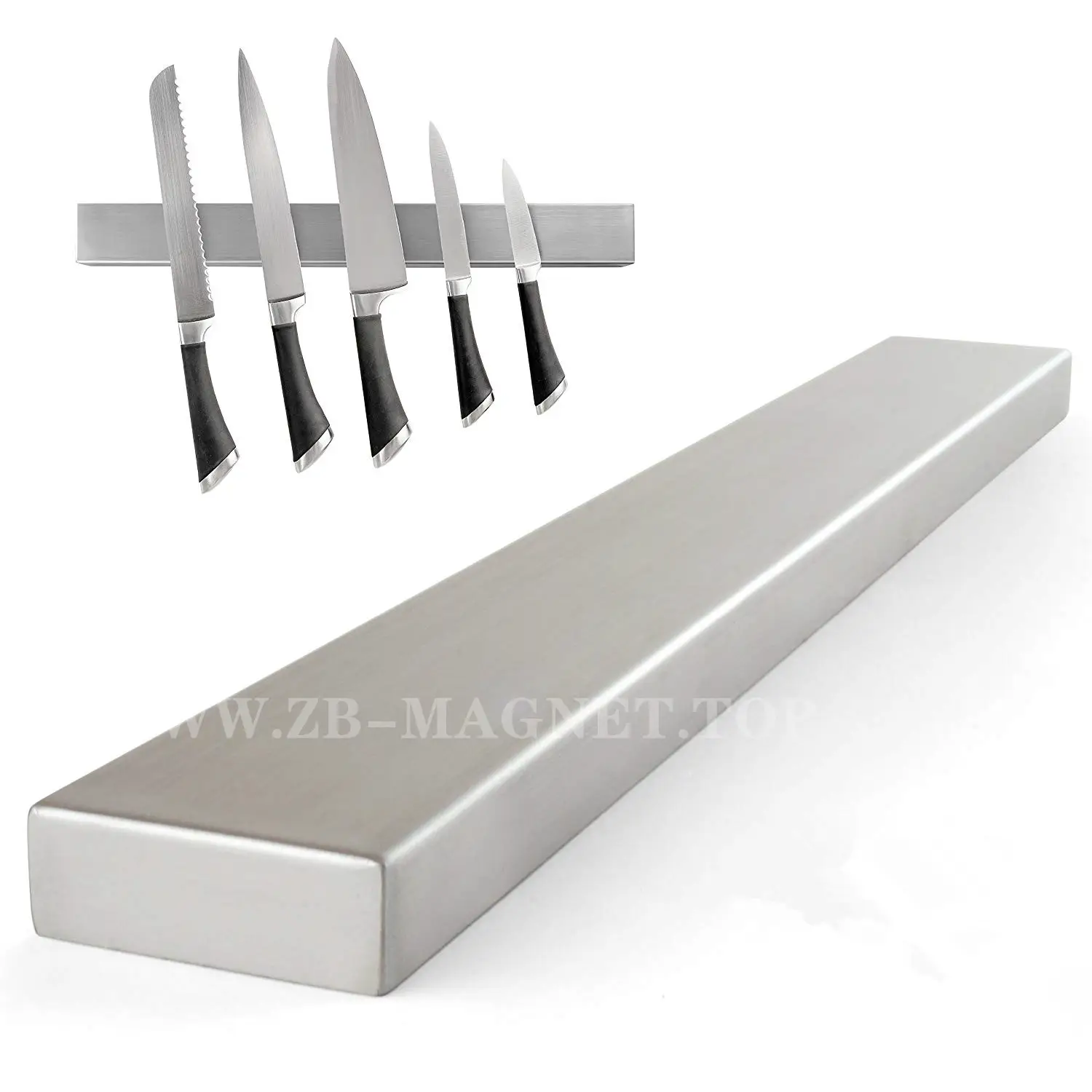 Sumber Pabrik Grosir Logam Stainless Steel Blok Bar Pemegang Pisau Strip Magnetik Yang Kuat untuk Dinding