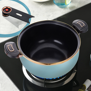 Marmite et faitout en émail à micro-pression, surface antiadhésive, compatible avec tous les types de cuisinières (gaz et induction) - Product Image 2
