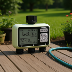 ตัวตั้งเวลาควบคุมการรดน้ำ Vevor 3 ช่อง พร้อมหน้าจอ LCD กันน้ำระดับ IPX6 สำหรับสวน พร้อมโหมดหน่วงเวลาเมื่อฝนตก และโหมดควบคุมแบบแมนนวล - Product Image 2