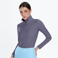 Vêtements d'équitation personnalisés avec logo, sous-vêtements respirants pour l'équitation, t-shirts à manches longues à séchage rapide, hauts d'équitation extensibles dans 4 directions
