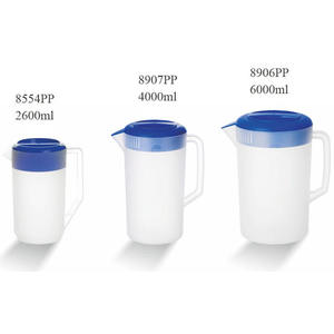 <span class=keywords><strong>Pichet</strong></span> en <span class=keywords><strong>plastique</strong></span> PP givré de <span class=keywords><strong>5</strong></span> L avec couvercle, sans BPA, compatible lave-vaisselle, pour restaurant, cantine, fête - Product Image 3