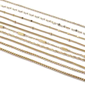 Großhandel Edelstahl-Seilkette Halsband 18k Gold plattiert 1,5mm-Kette mit Hummer-Clamps wasserdichte benutzerdefinierte lange Box-Kette