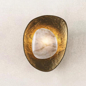 Lámpara de Pared LED Moderna de Mármol Cobre Nube <span class=keywords><strong>Davia</strong></span>, Luz Blanca Cálida, 3 Años de Garantía, para Villa, Hotel, Dormitorio, Sala de Estar - Product Image 1